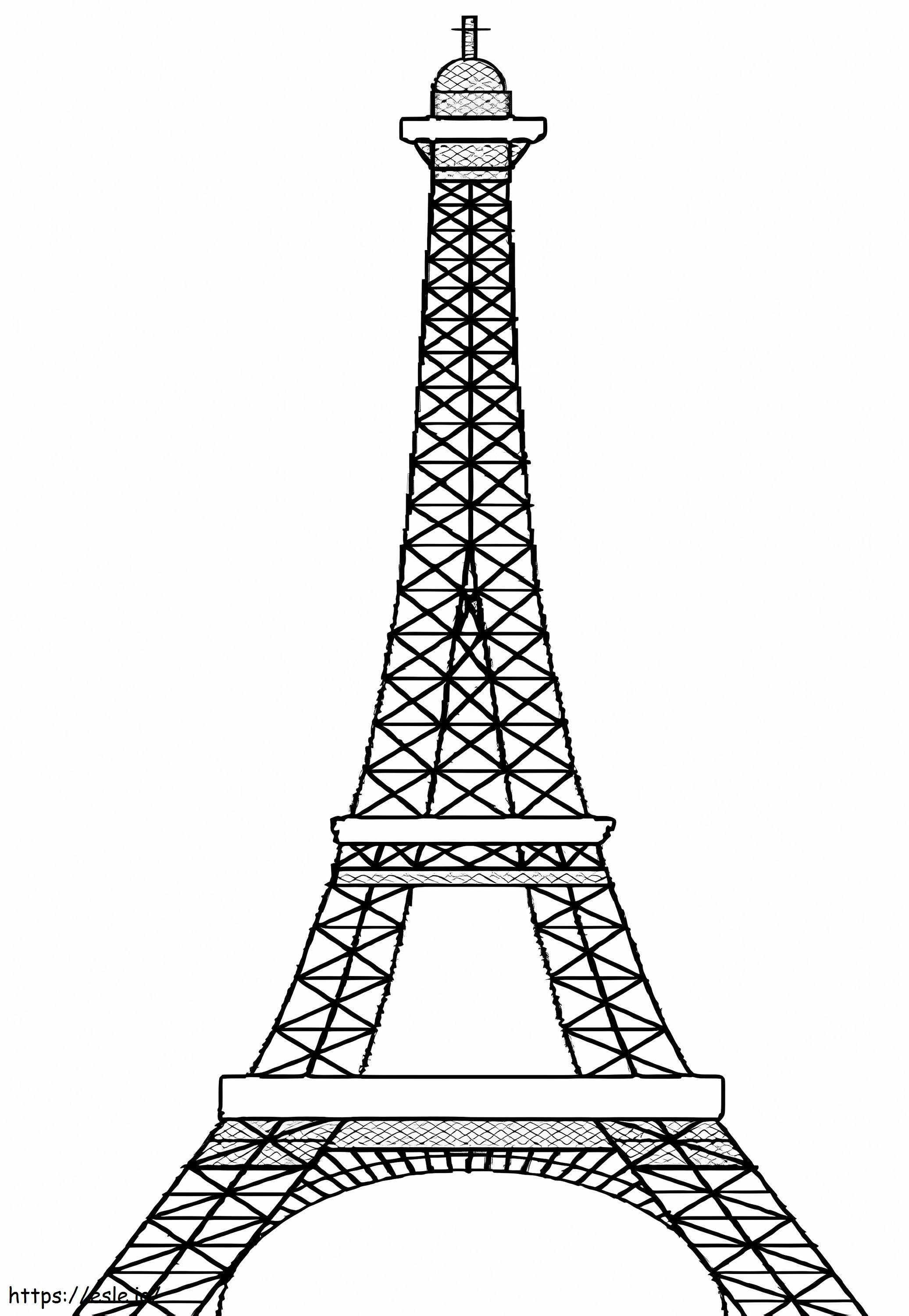 Suuri Eiffel-torni Pariisin kaupungissa värityskuva