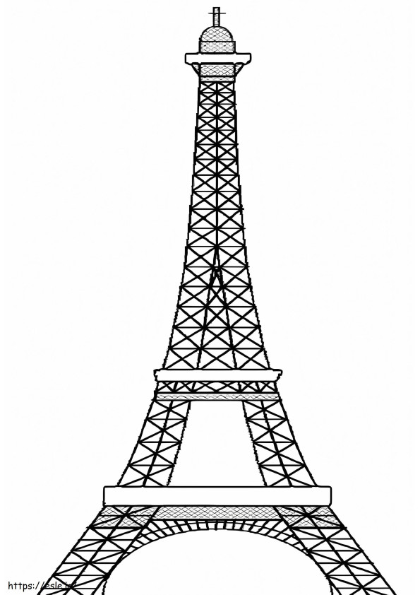 Suuri Eiffel-torni Pariisin kaupungissa värityskuva