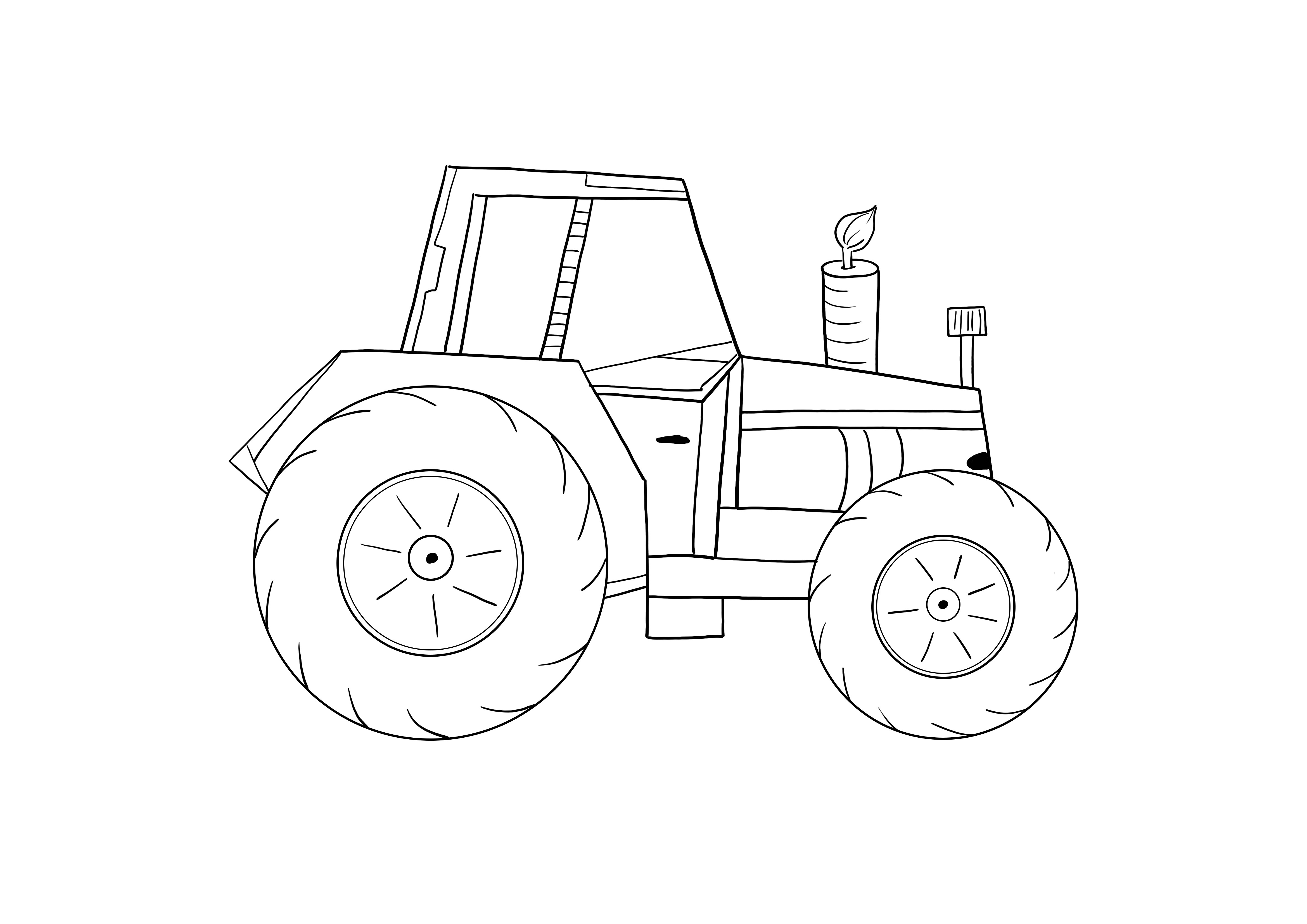 tractor free coloring page