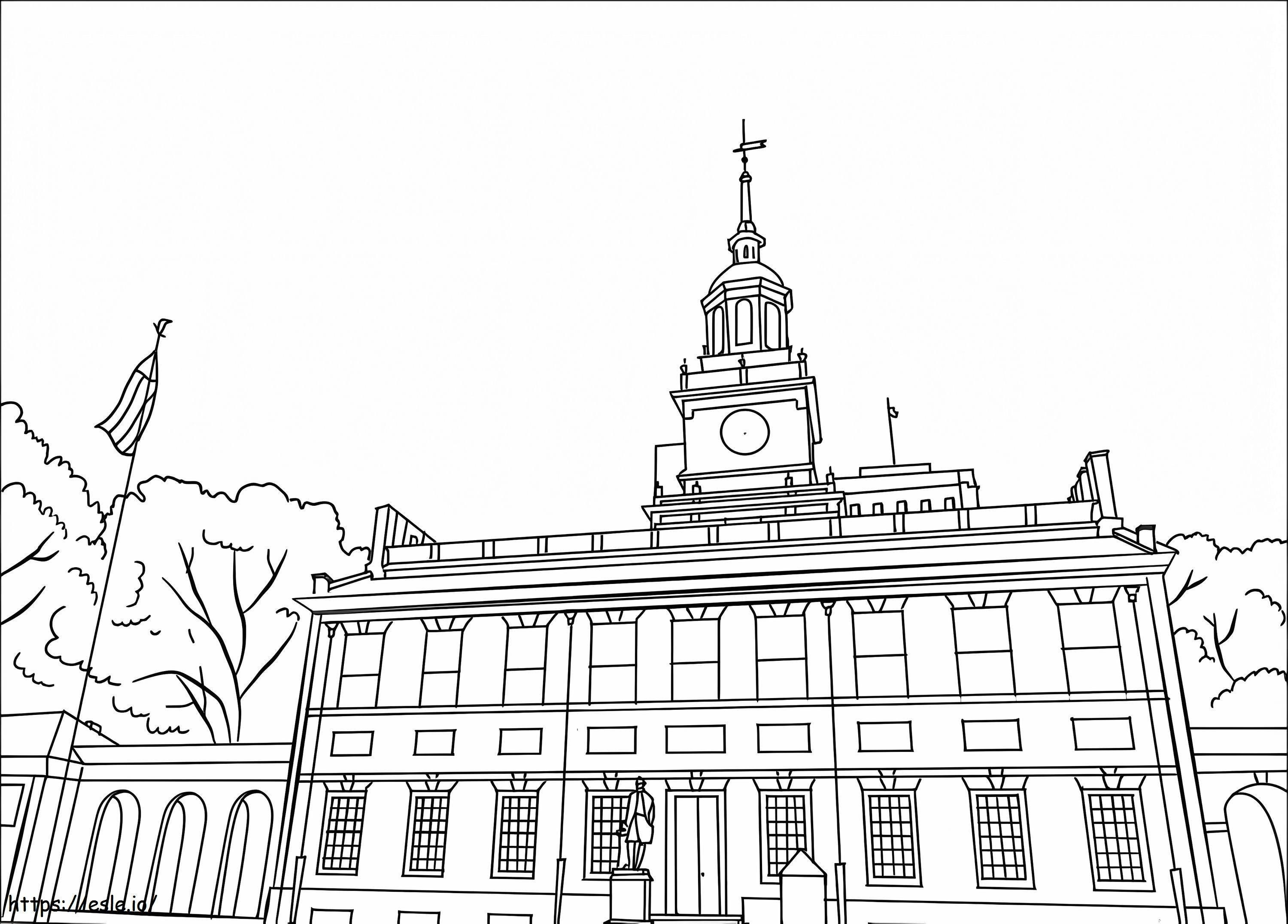 Independence Hall coloring page