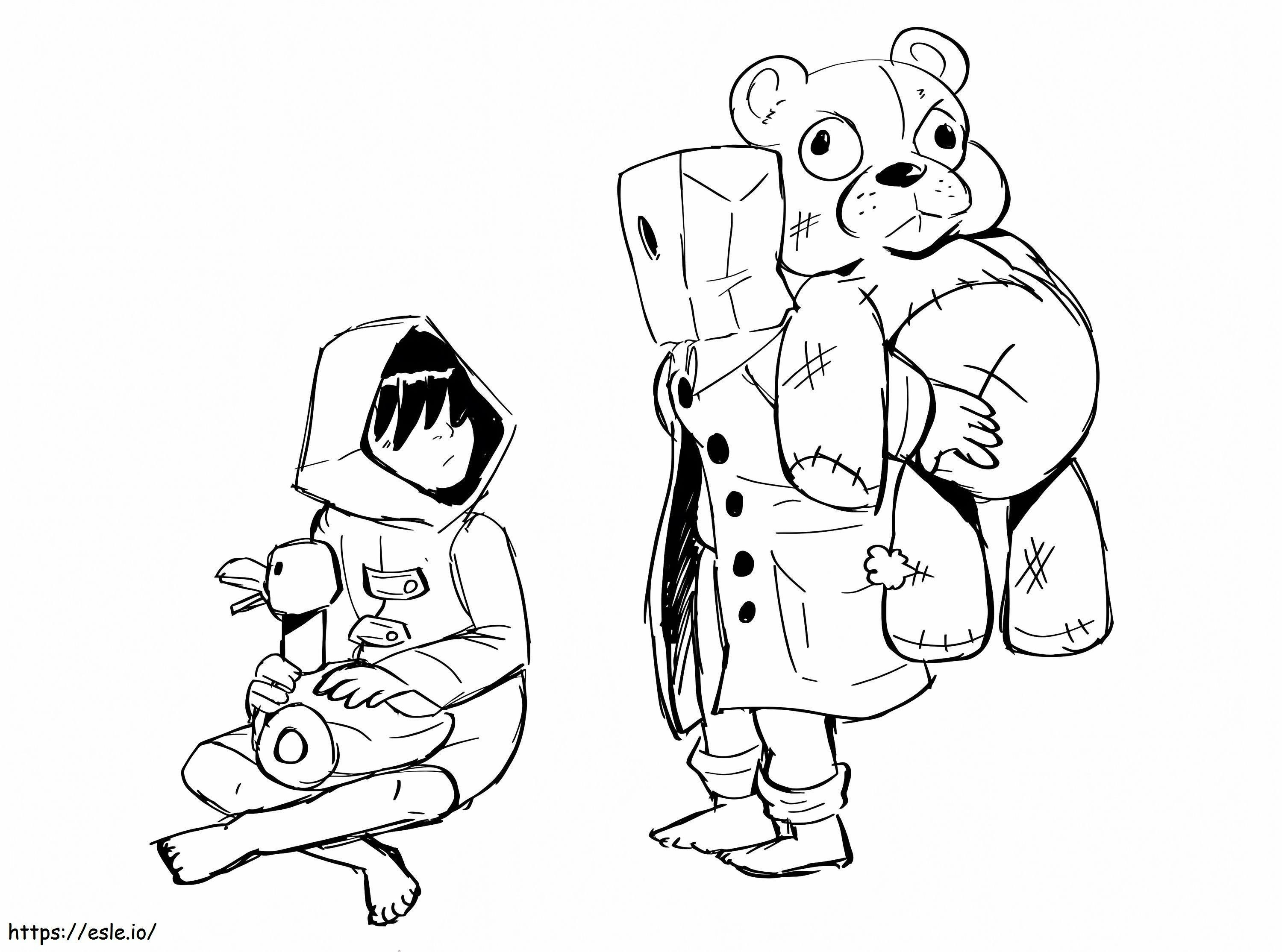Amigos Seis e Mono para colorir