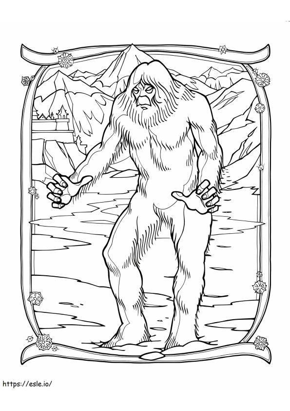 Coloriage Bigfoot géant à imprimer dessin
