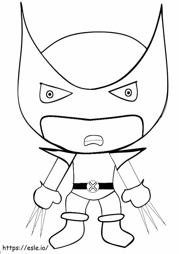 1531791518 Chibi Wolverine A4 coloring page