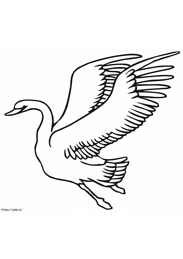 The Swan Flies coloring page