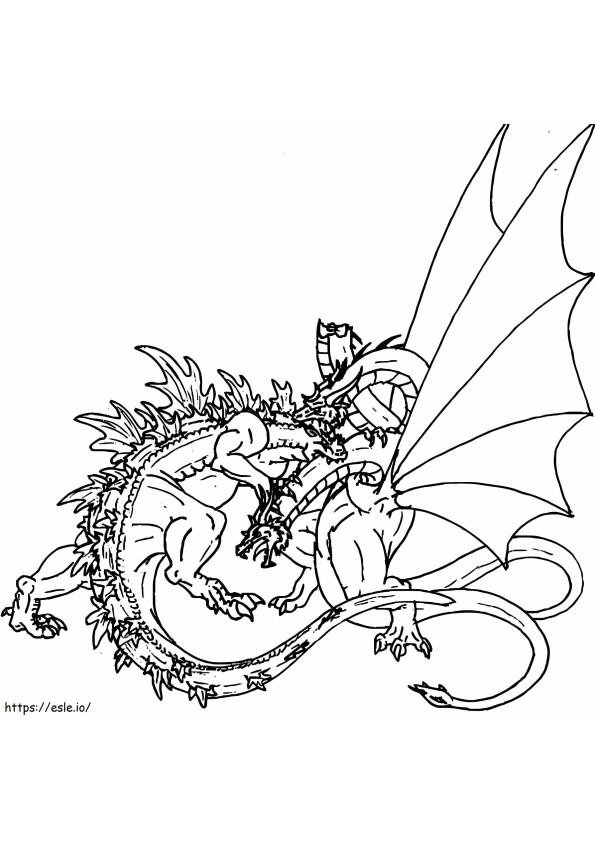 Godzilla Vs Dragon de colorat