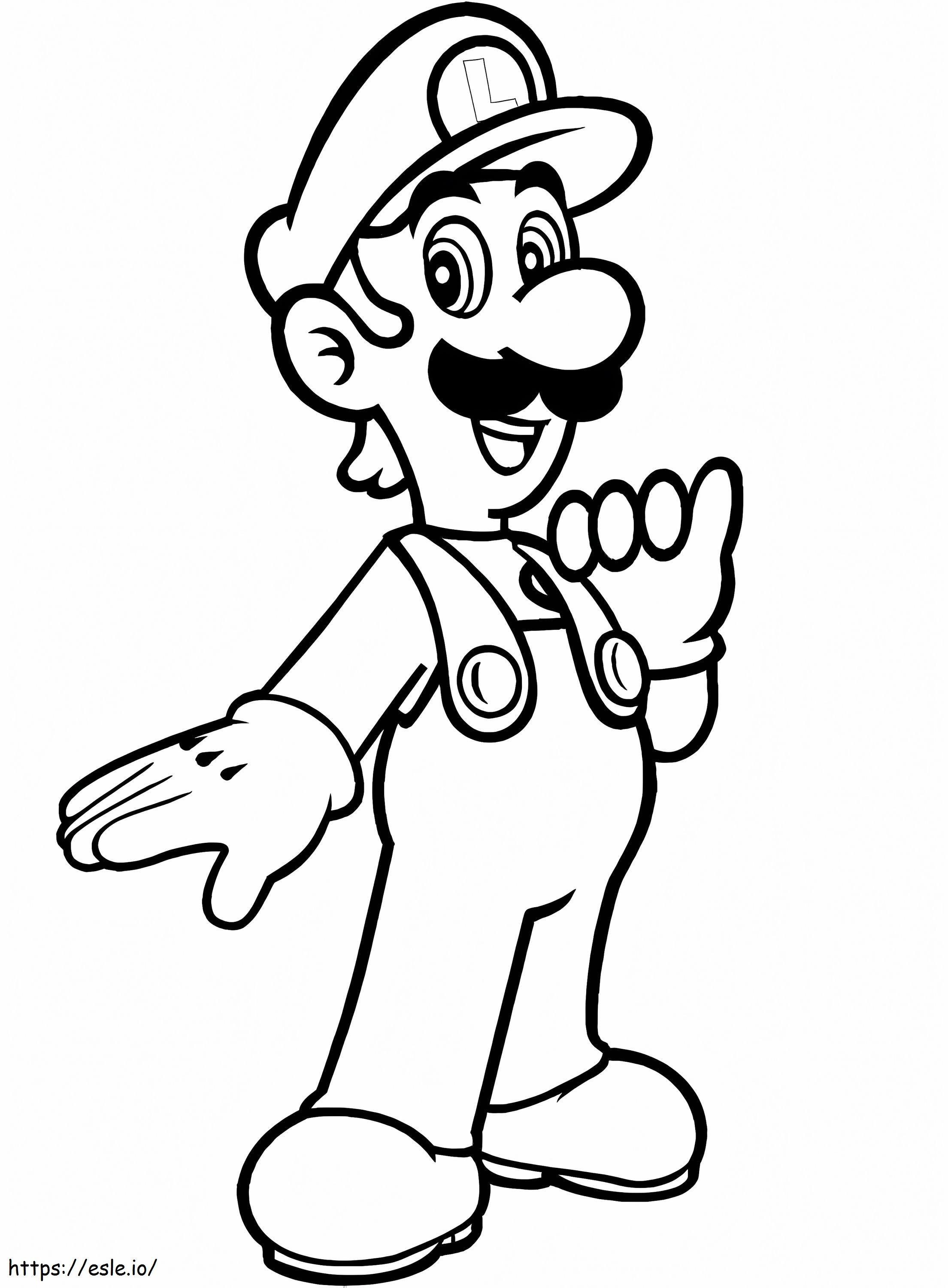 Coloriage Luigi De Mario Bros à imprimer dessin