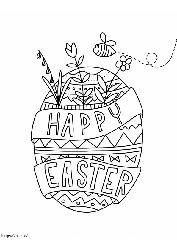 Kawaii Easter Egg coloring page
