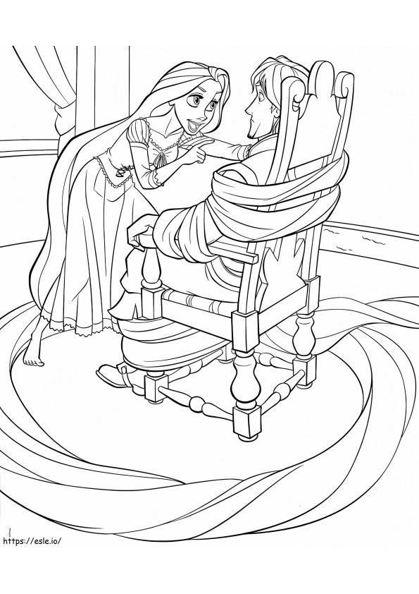 Princesa Rapunzel e Flynn 1 para colorir