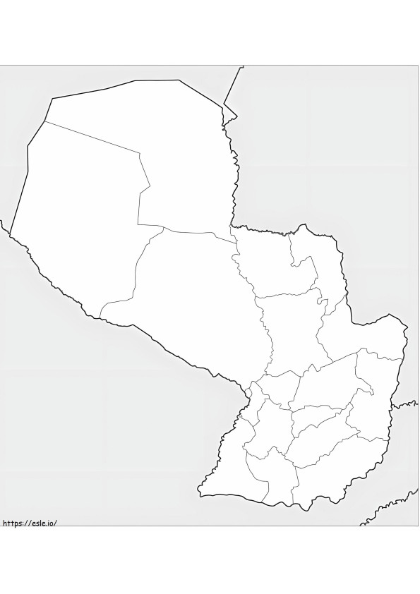 パラグアイの地図 ぬりえ - 塗り絵