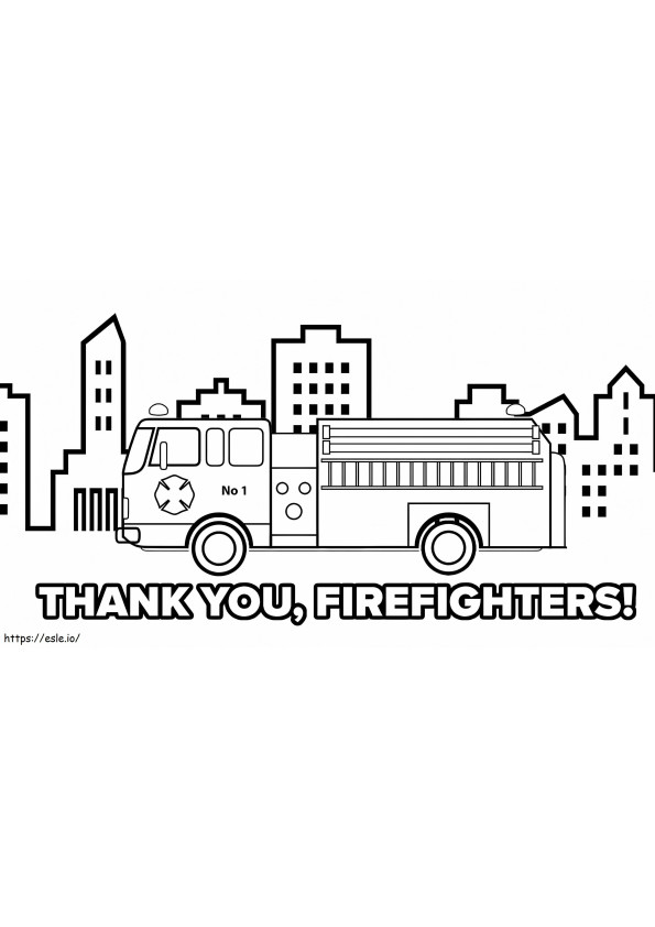 Thanks Firefighters coloring page