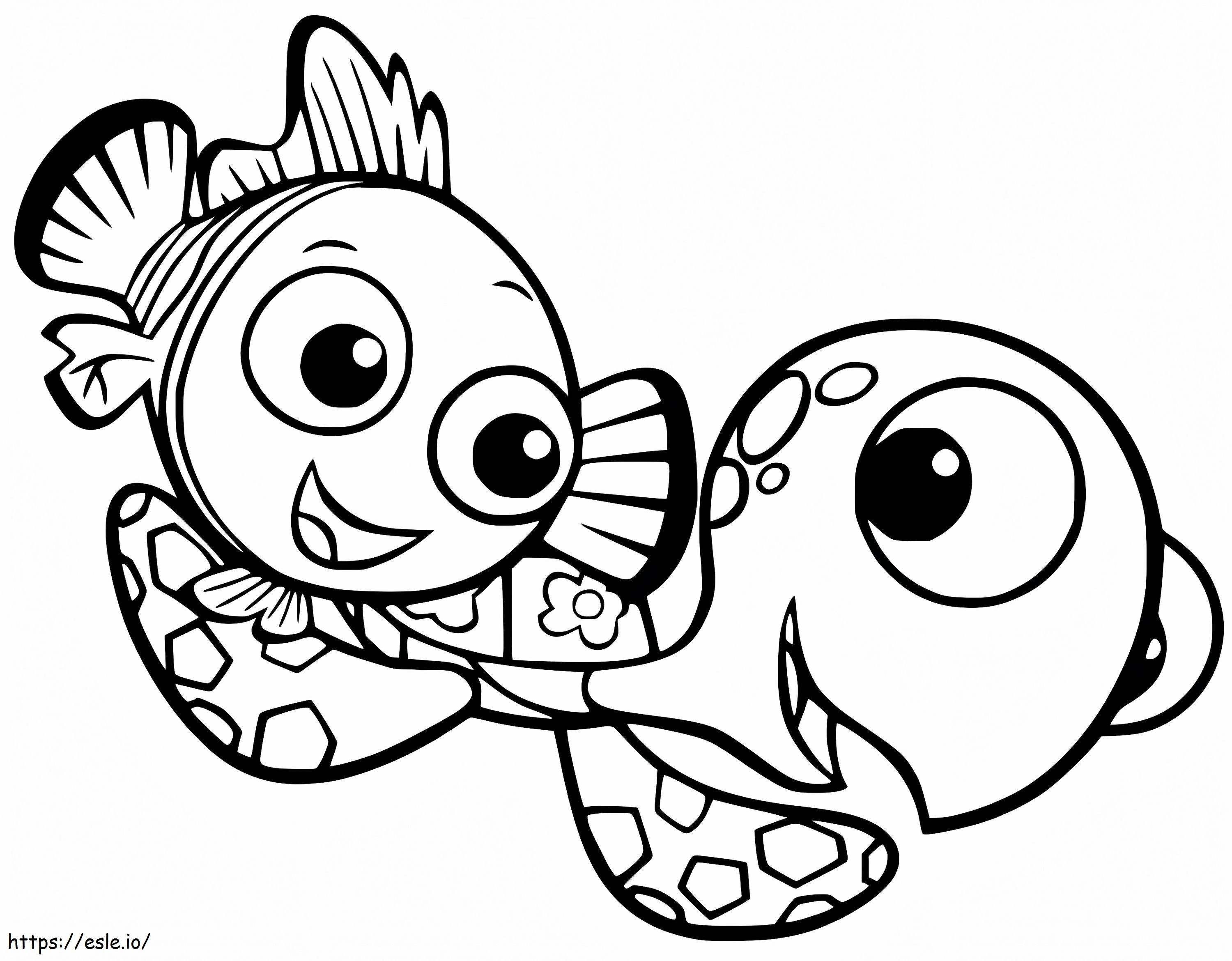 Esguicho e Nemo para colorir