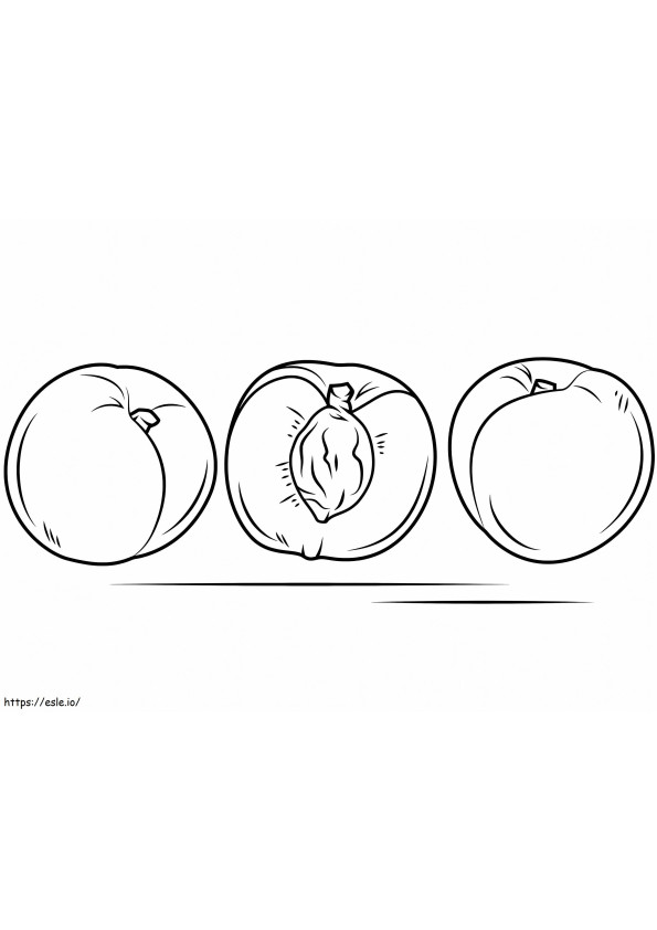 Peaches Fruits coloring page