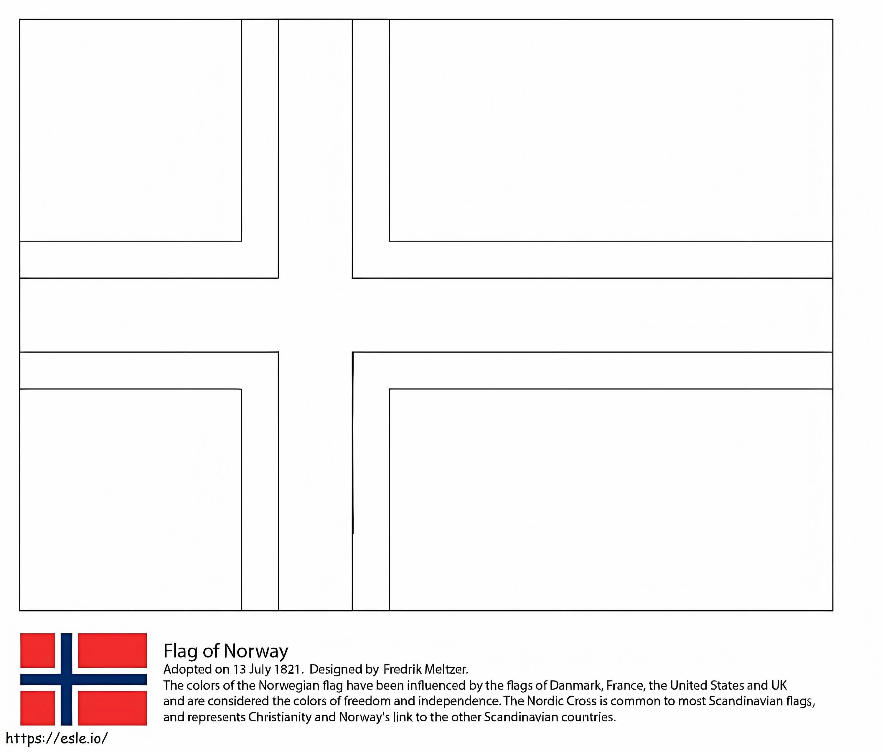 Steagul Norvegiei de colorat
