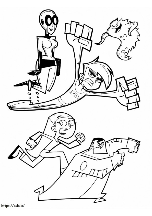 Characters From Danny Phantom coloring page
