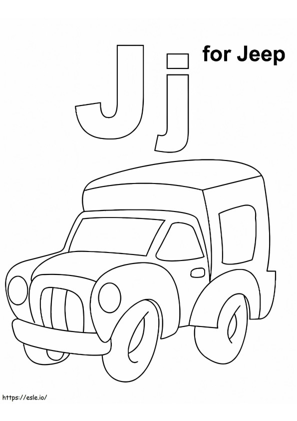 Jeep litera J de colorat