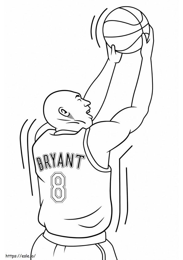 Gratis Kobe Bryant afdrukbaar kleurplaat kleurplaat
