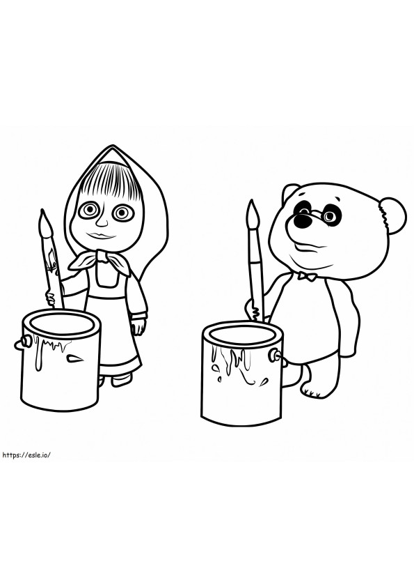 Mása és Panda kifestő