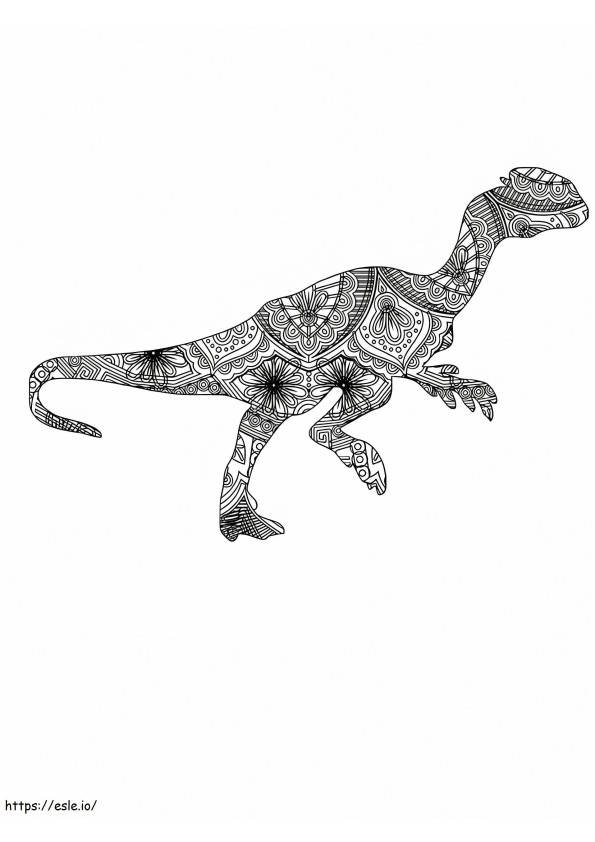 Kävelevä dinosaurus Alebrijes värityskuva