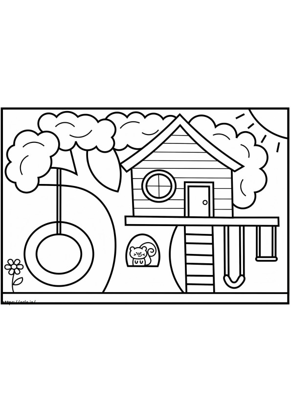 Treehouse 3 coloring page