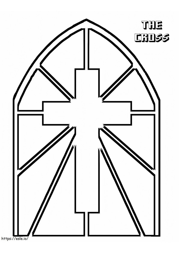 Kreuz-Buntglas 1 ausmalbilder