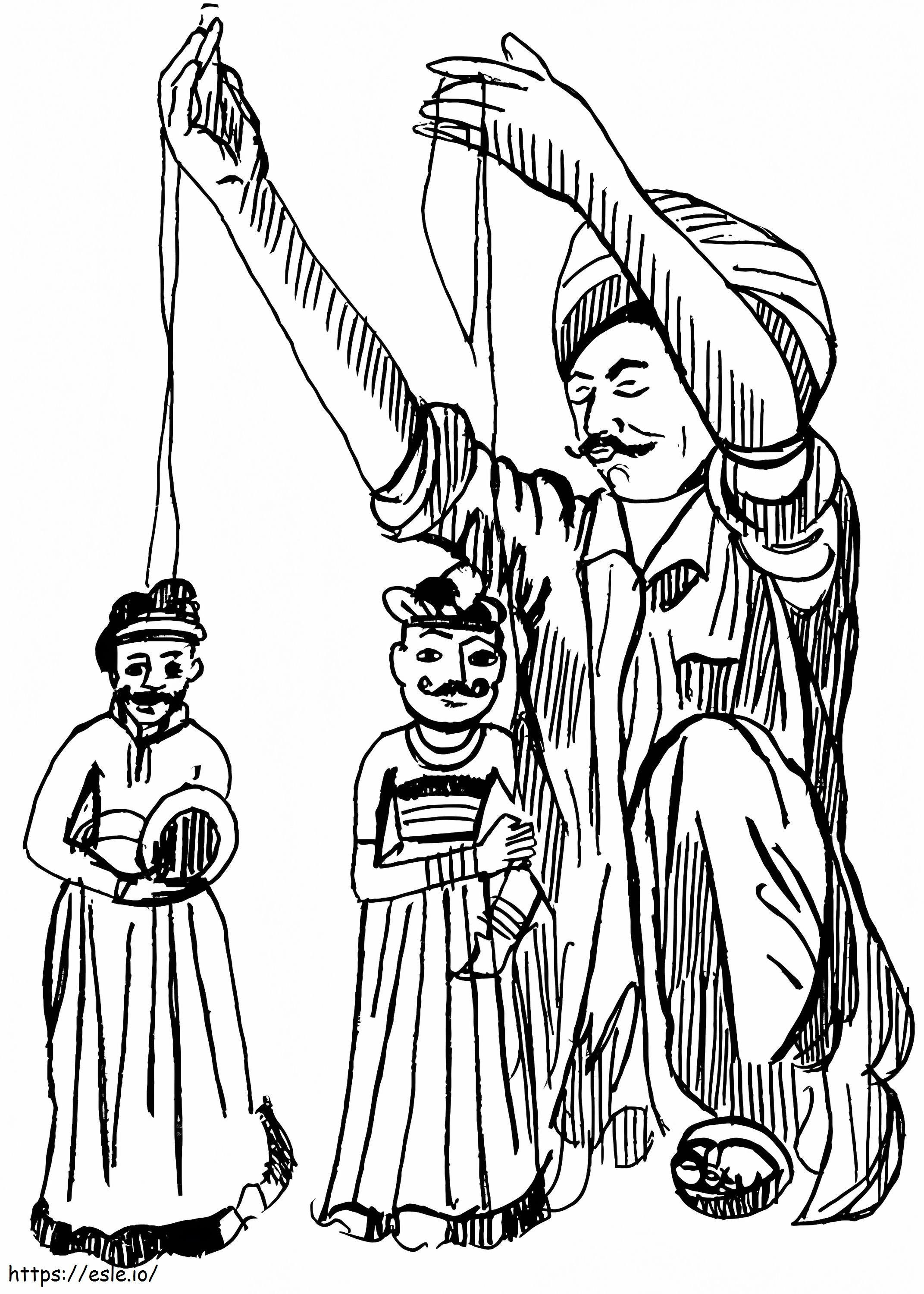 Marionette Puppet coloring page