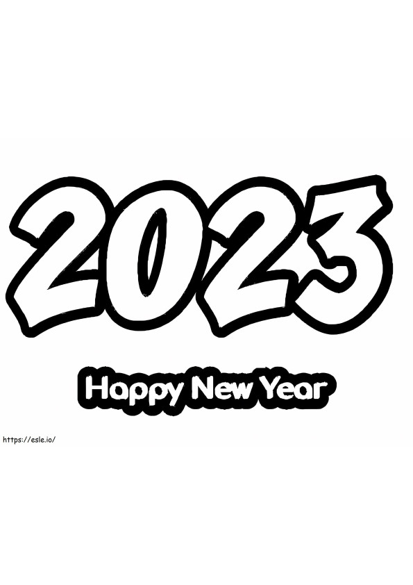 2023 Feliz Ano Novo para colorir