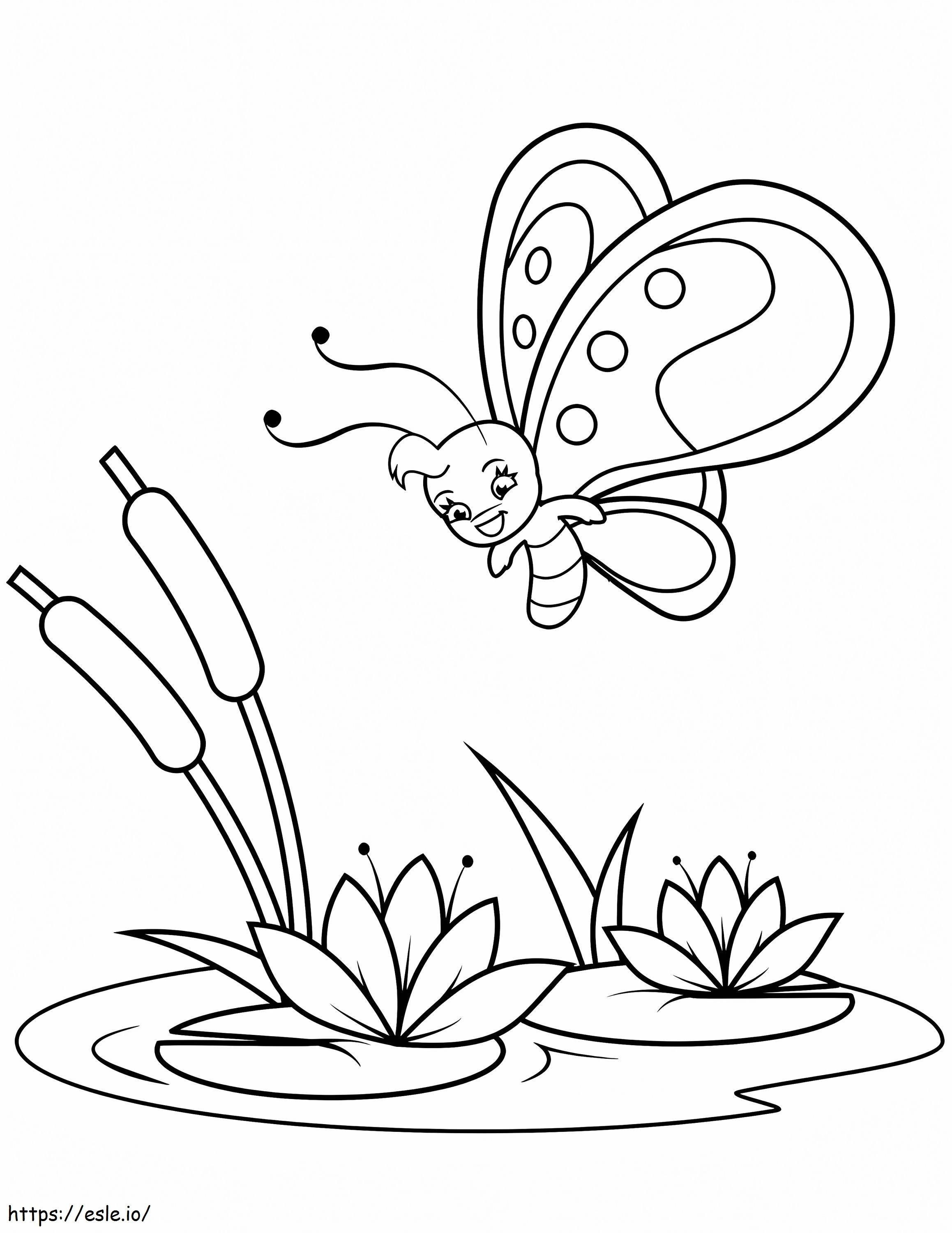Coloriage Papillon de dessin animé 1 à imprimer dessin