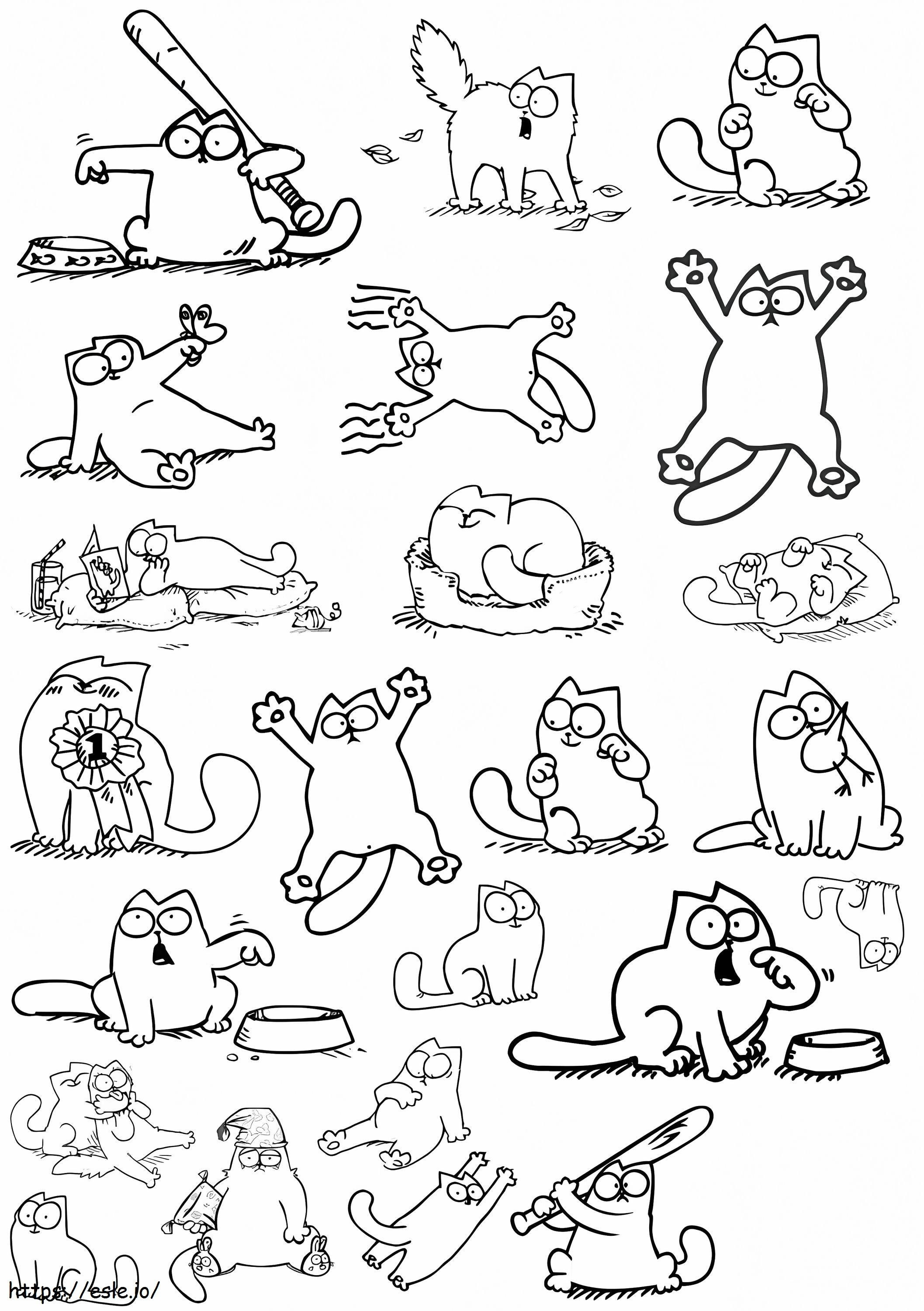 Coloriage Esthétique des chats à imprimer dessin