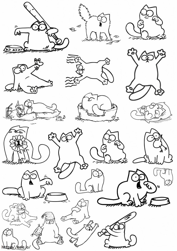 Cats Aesthetic coloring page