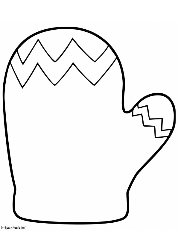 Very Easy Mitten coloring page