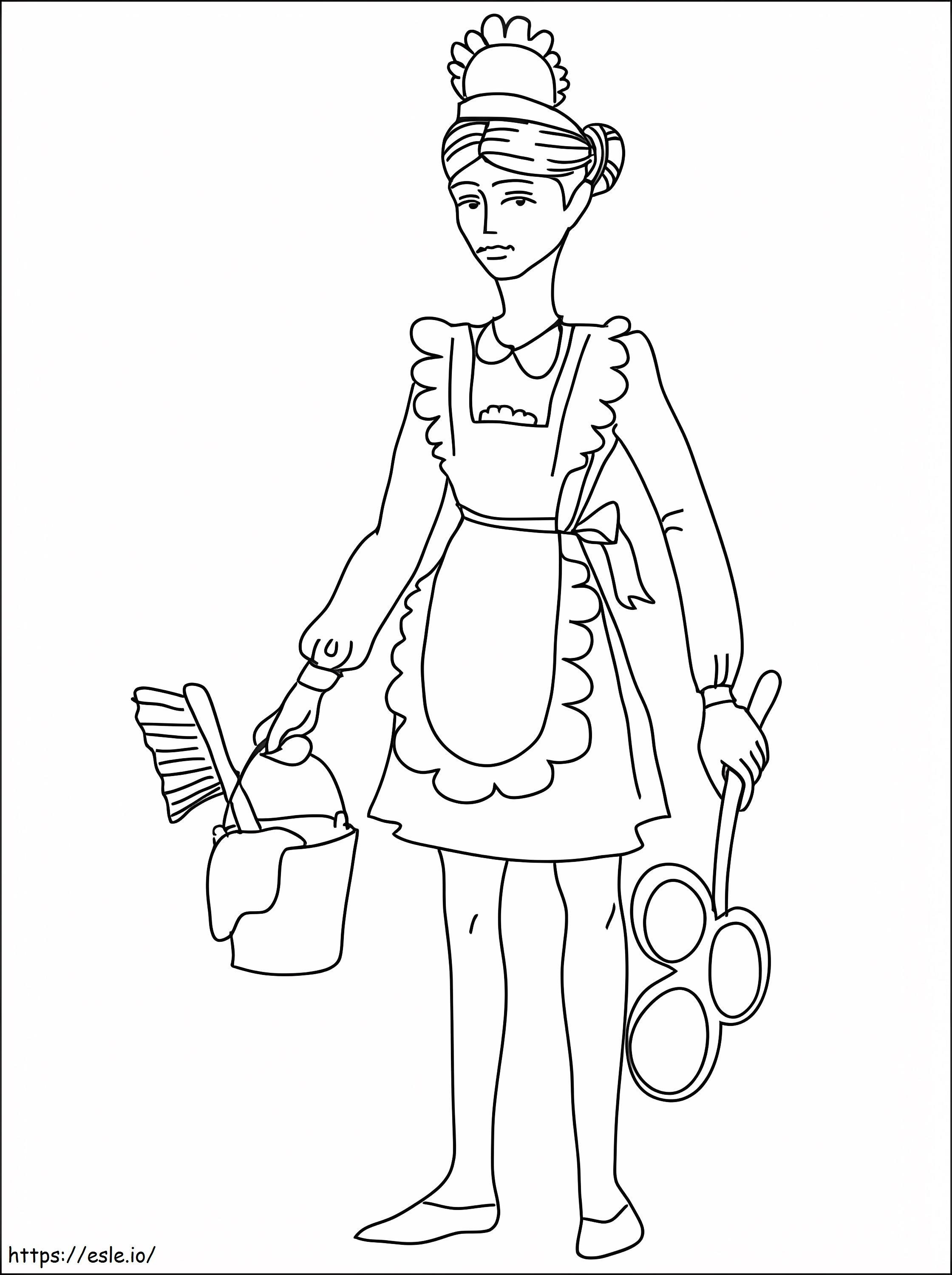 Maid 3 coloring page