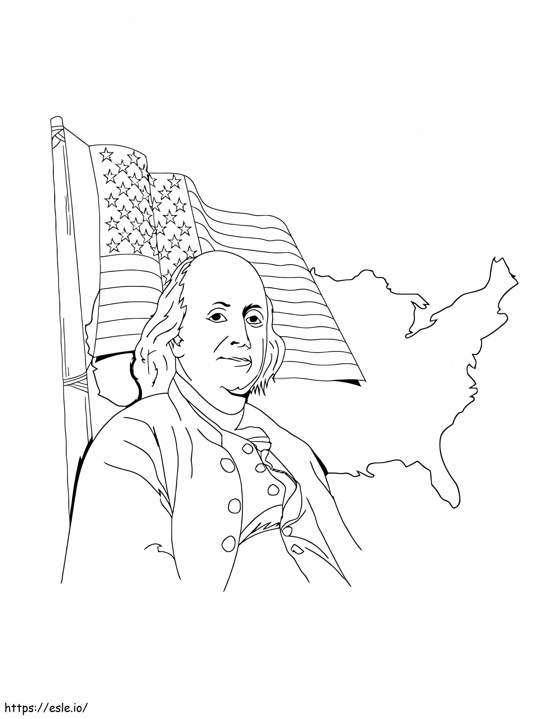 Benjamin Franklin 2 de colorat