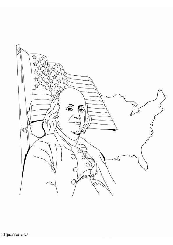 Benjamin Franklin 2 de colorat