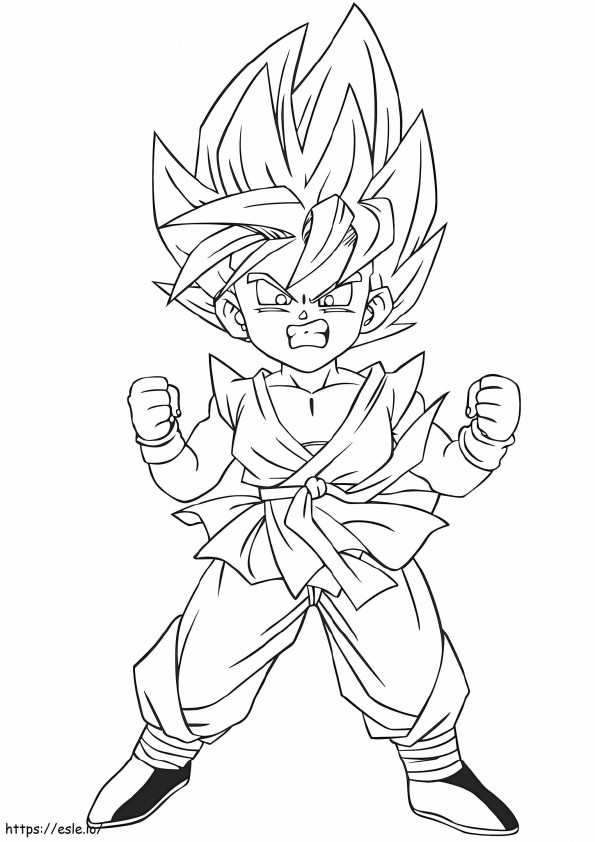 1526552758A Criança Goku Cores A4 para colorir