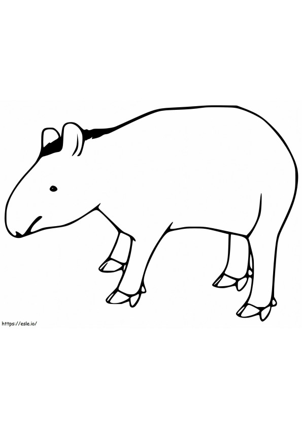 Free South American Tapir coloring page