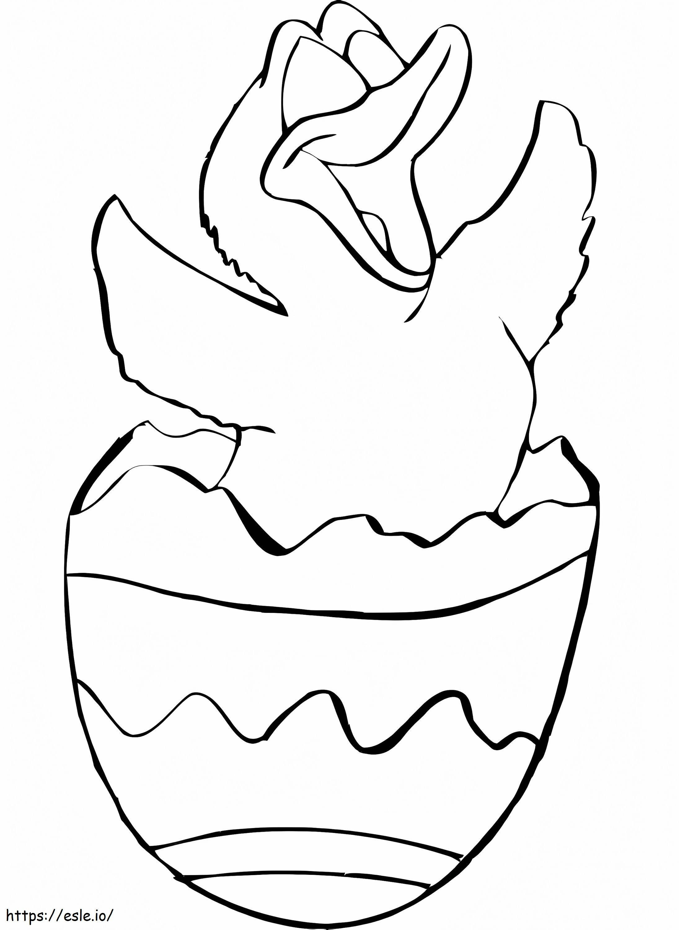 Coloriage Poussin de Pâques chantant à imprimer dessin