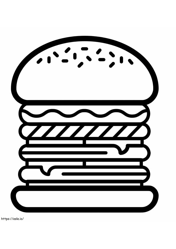 Coloriage Icône de hamburger à imprimer dessin