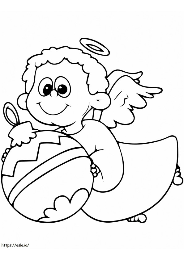 Happy Christmas Angel coloring page
