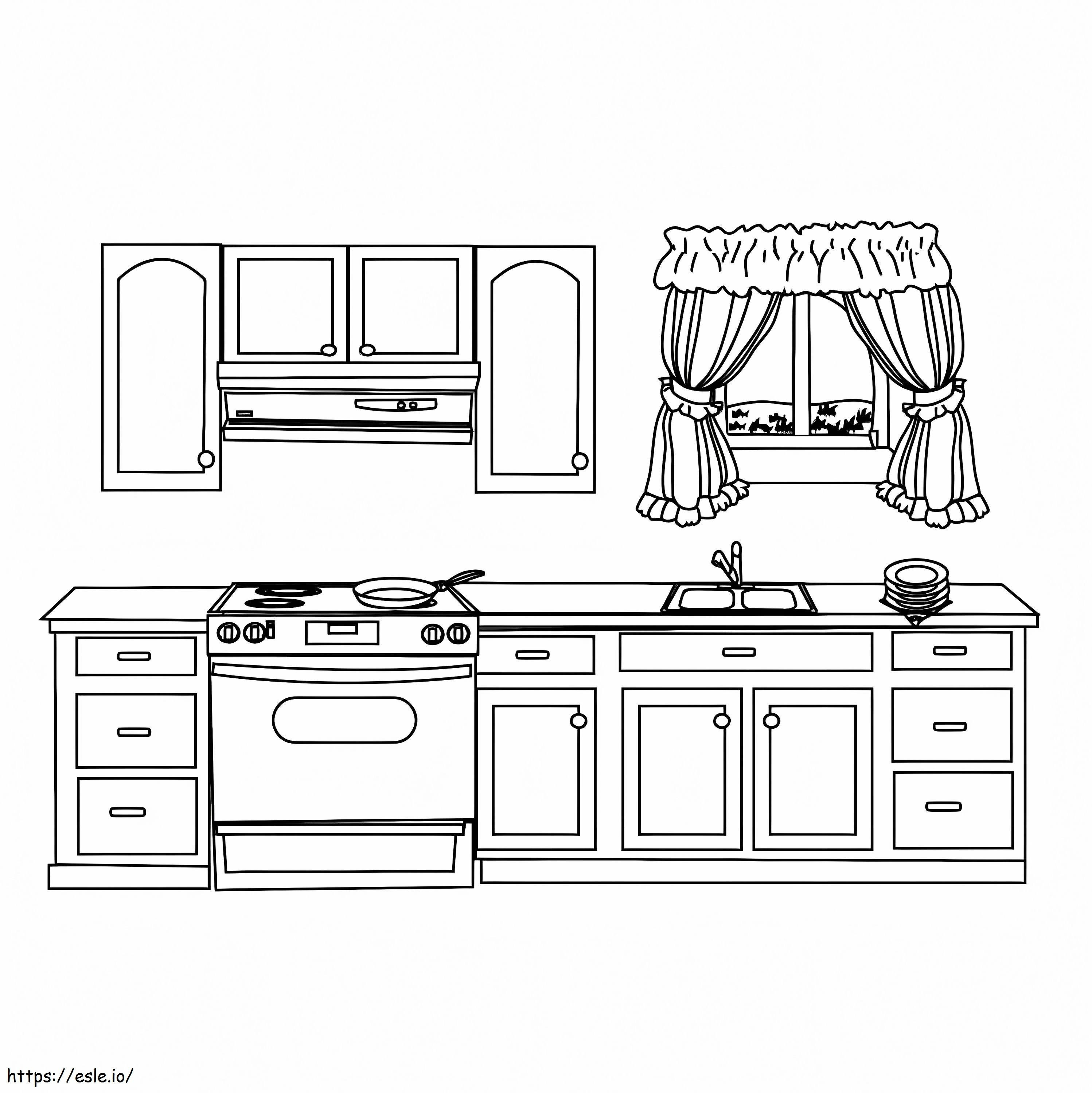 Simple Kitchen 2 coloring page