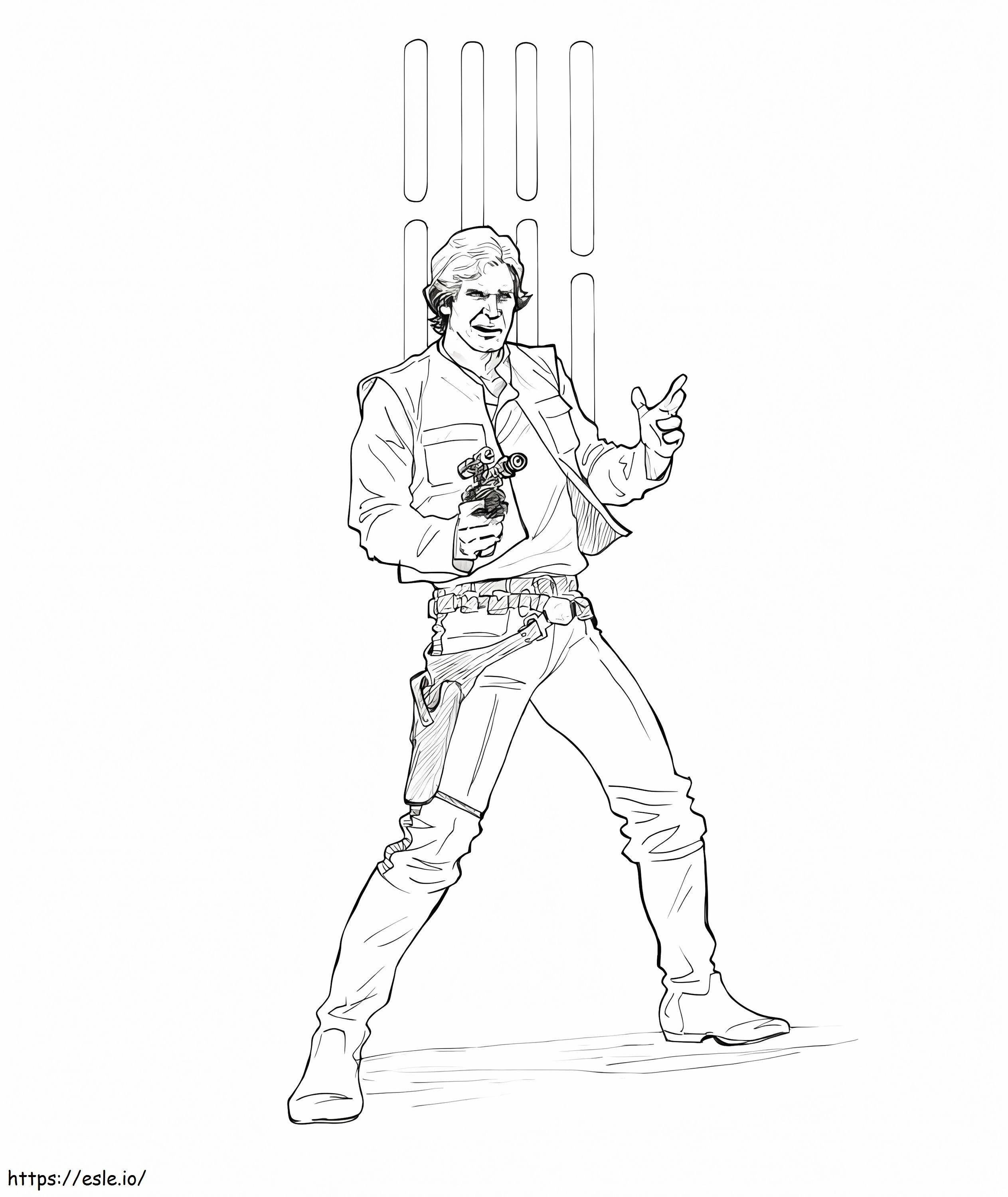 Impressionante Han Solo para colorir