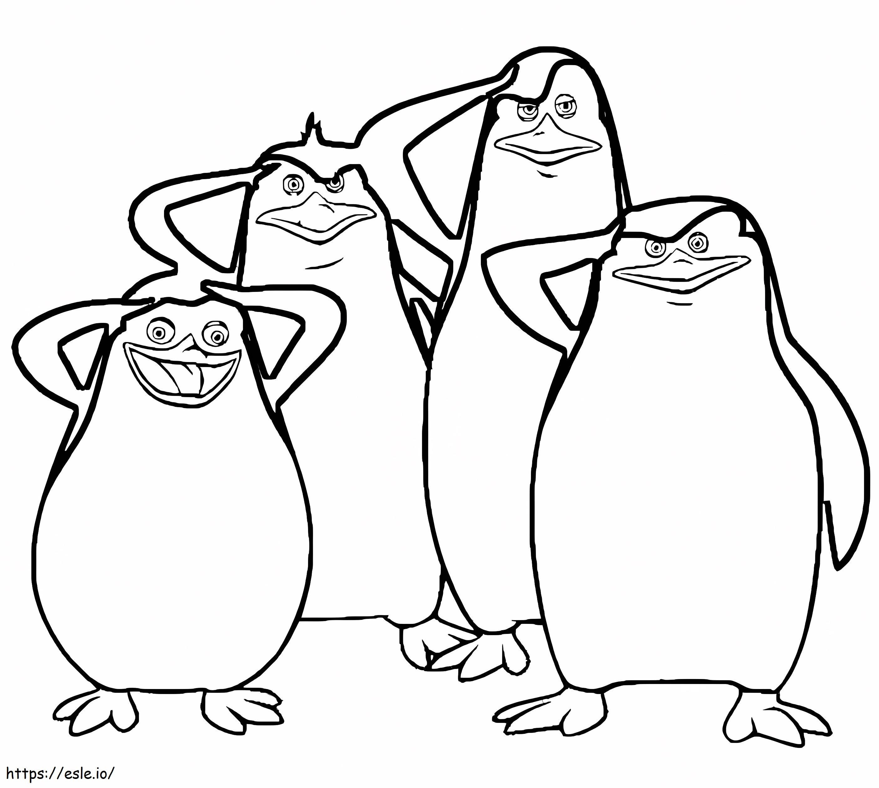 Amazing Penguins Of Madagascar coloring page