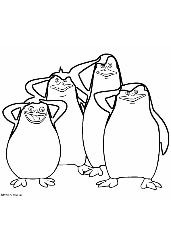 Coloriage Pingouins étonnants de Madagascar à imprimer dessin