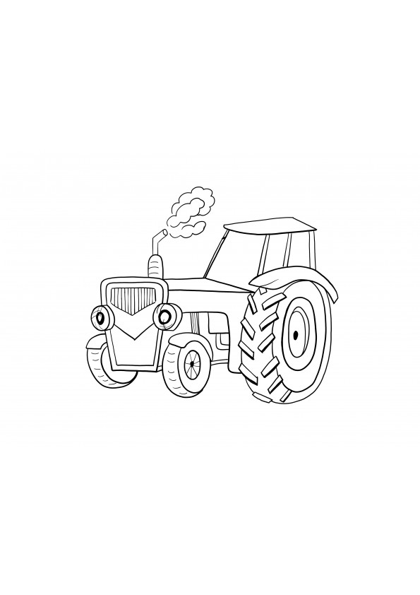 tractor amuzant de colorat și imprimat gratuit