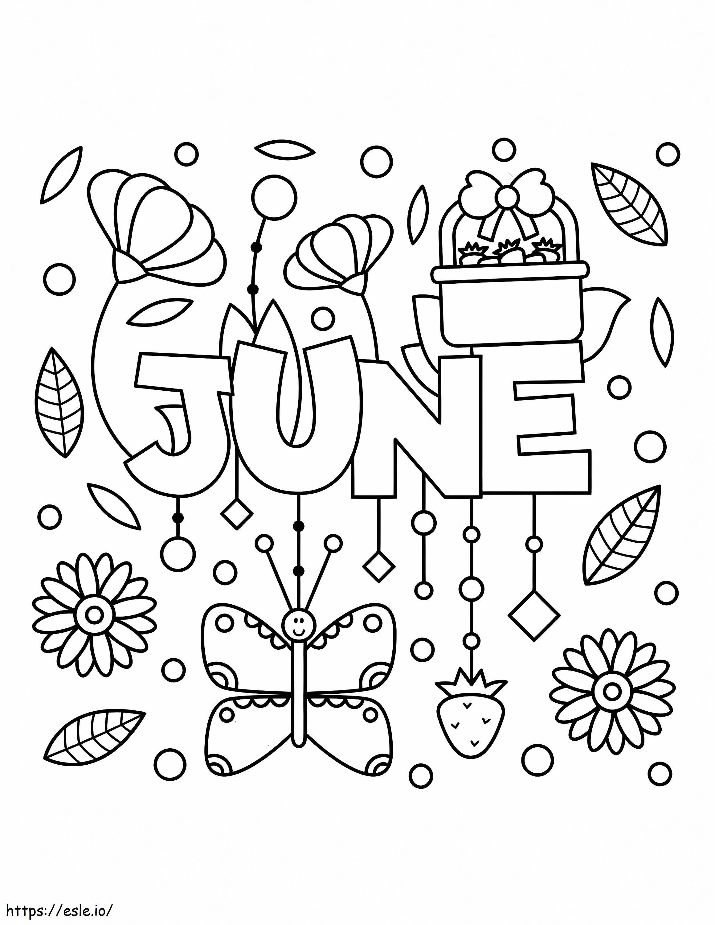 Lovely July coloring page