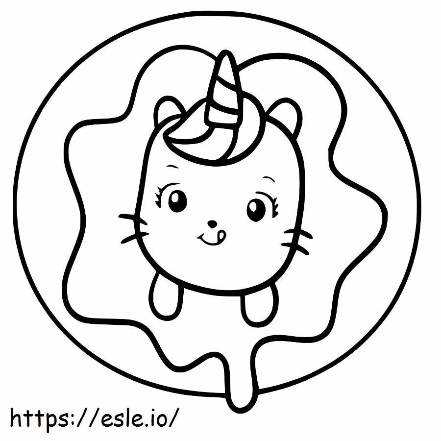 Círculo de unicórnio de gato para colorir