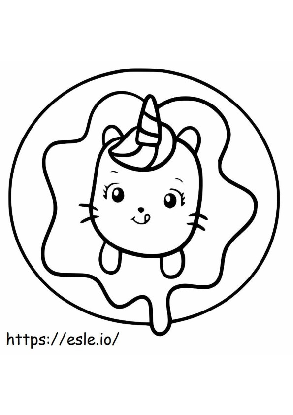 Cat Unicorn Circle coloring page