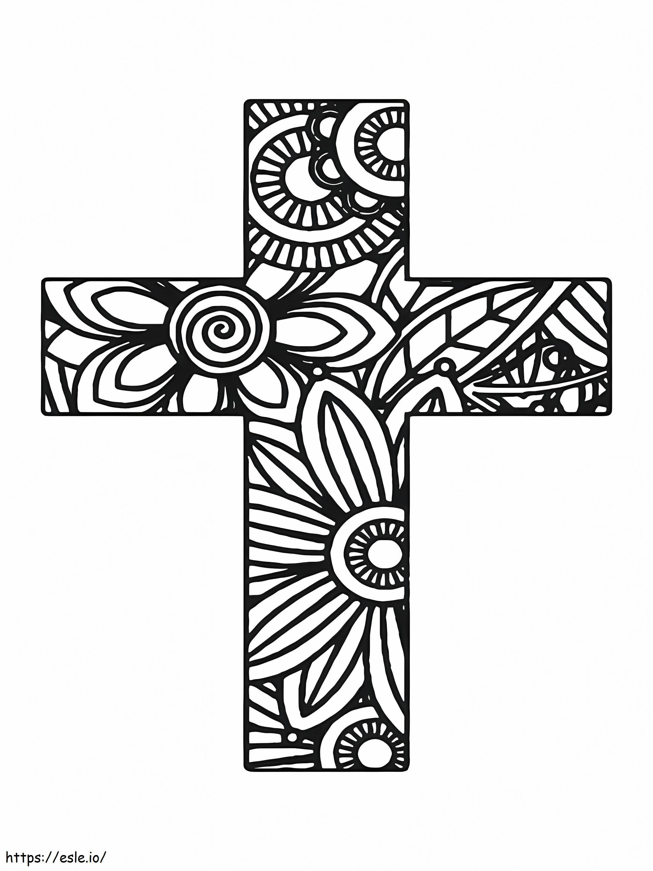 Coloriage Sainte Croix de Pâques à imprimer dessin