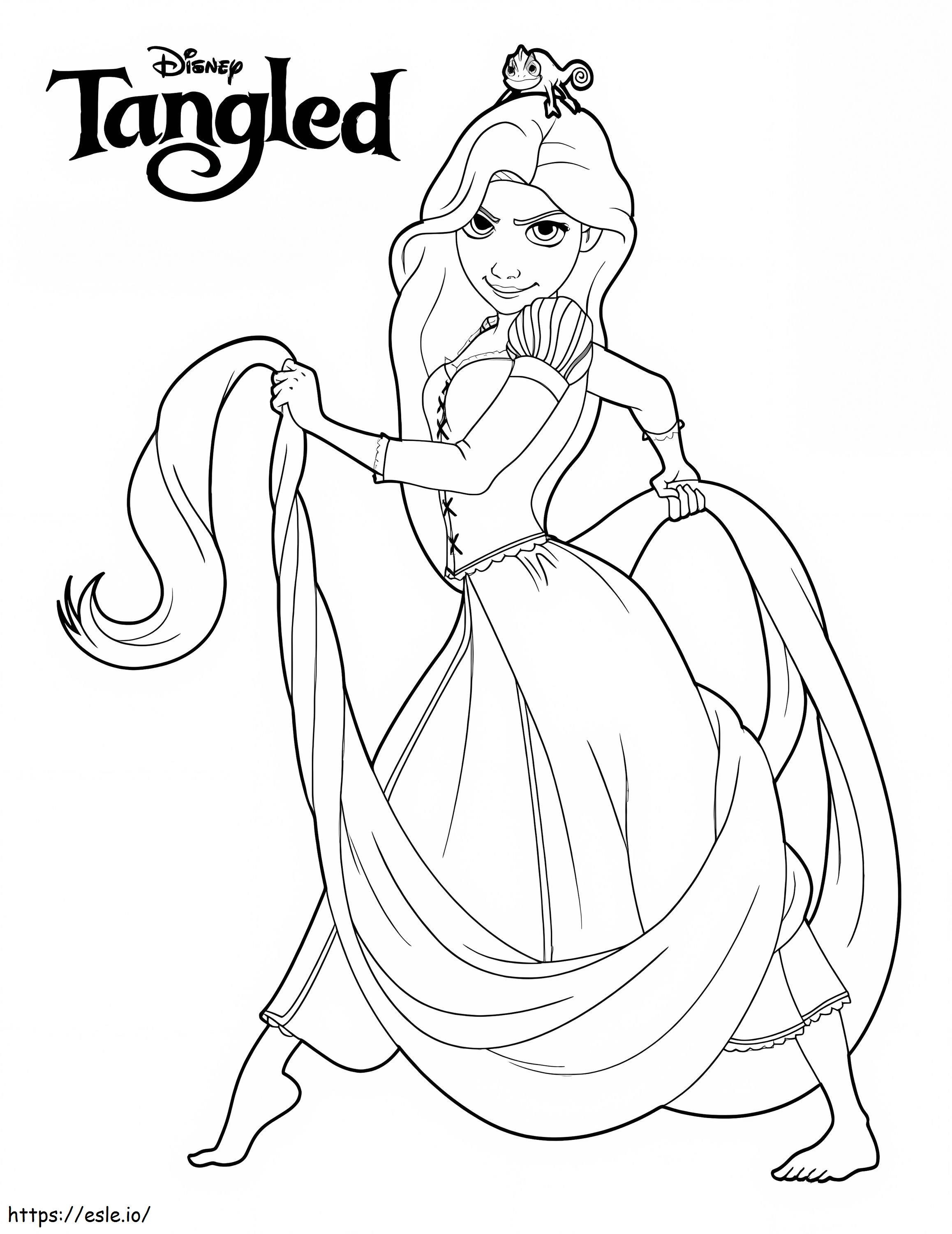 Genial princesa Rapunzel para colorear