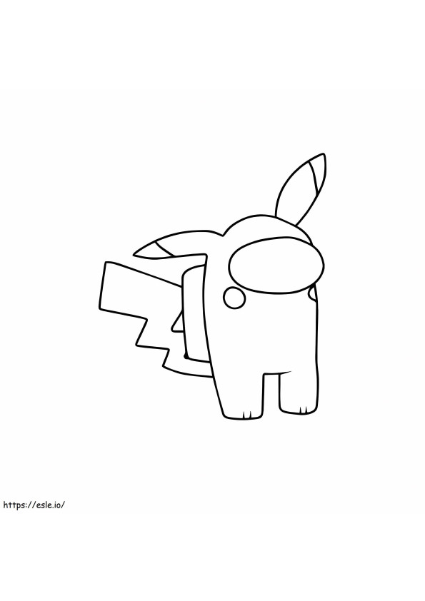 Diseño básico de Pikachu entre nosotros para colorear