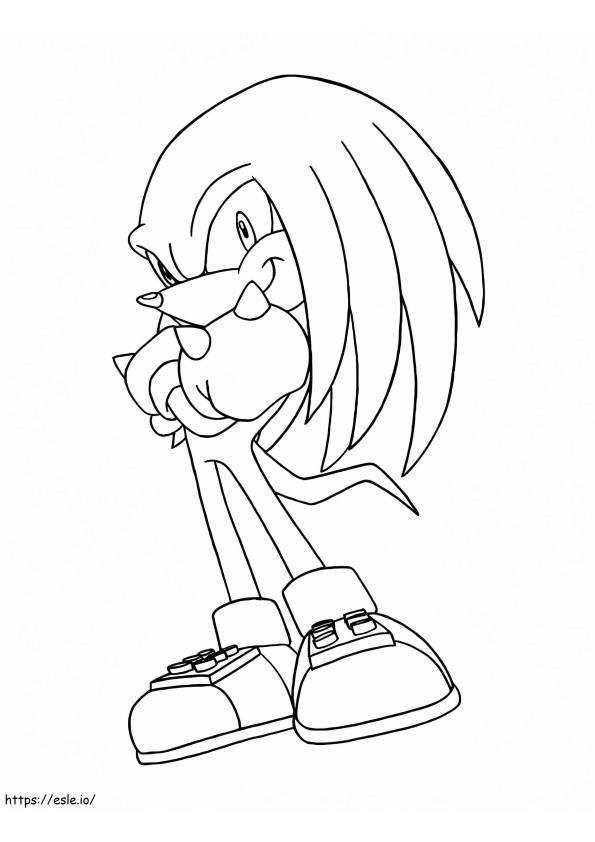 Knuckles The Echidna Smiling coloring page